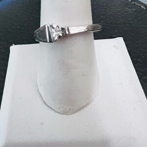 Sterling Silver Minimalist Geometric Ring in Silver and earrings.